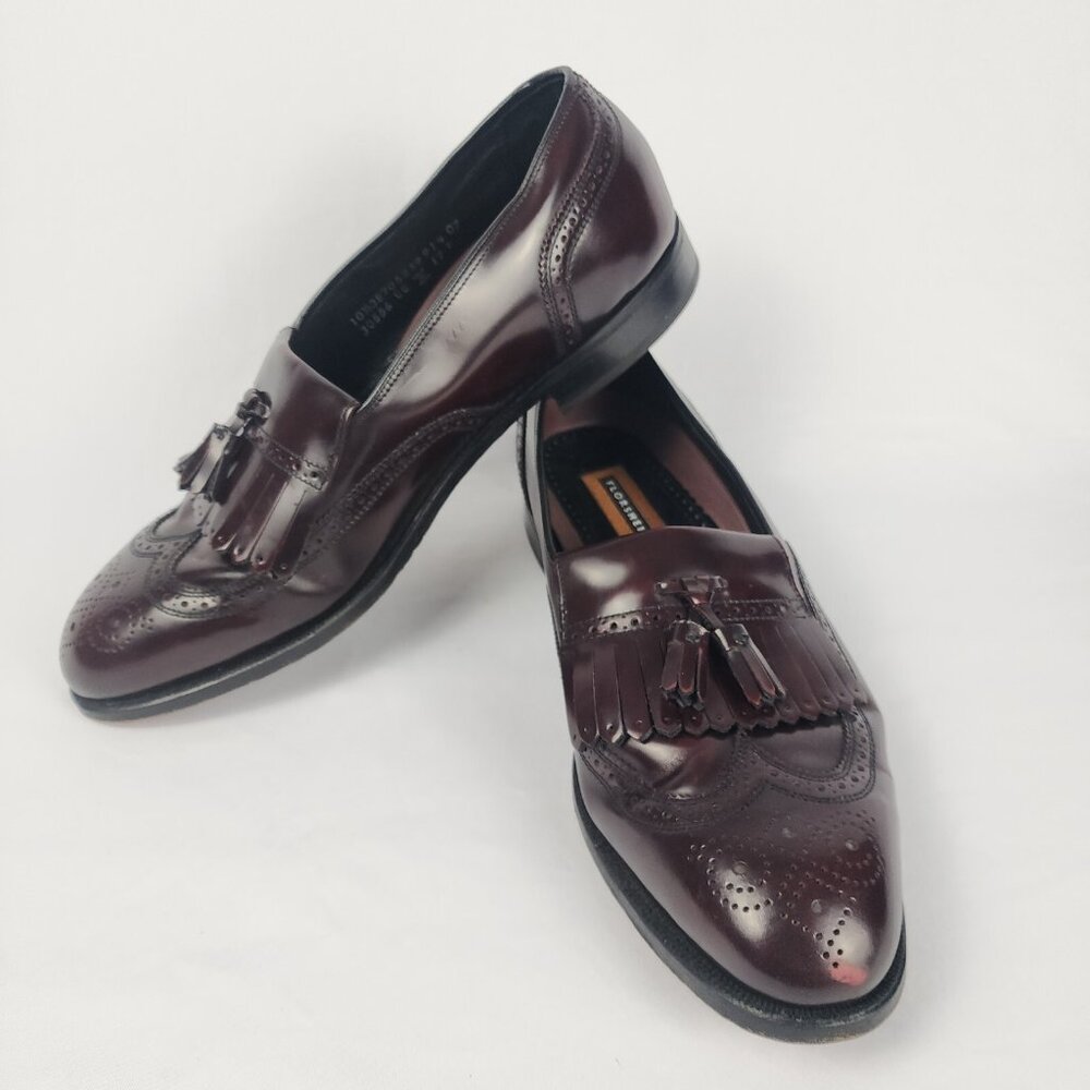 Florsheim Men's 10.5 Lexington‎ Wingtip Dress Shoe Tassel Burgundy Leather